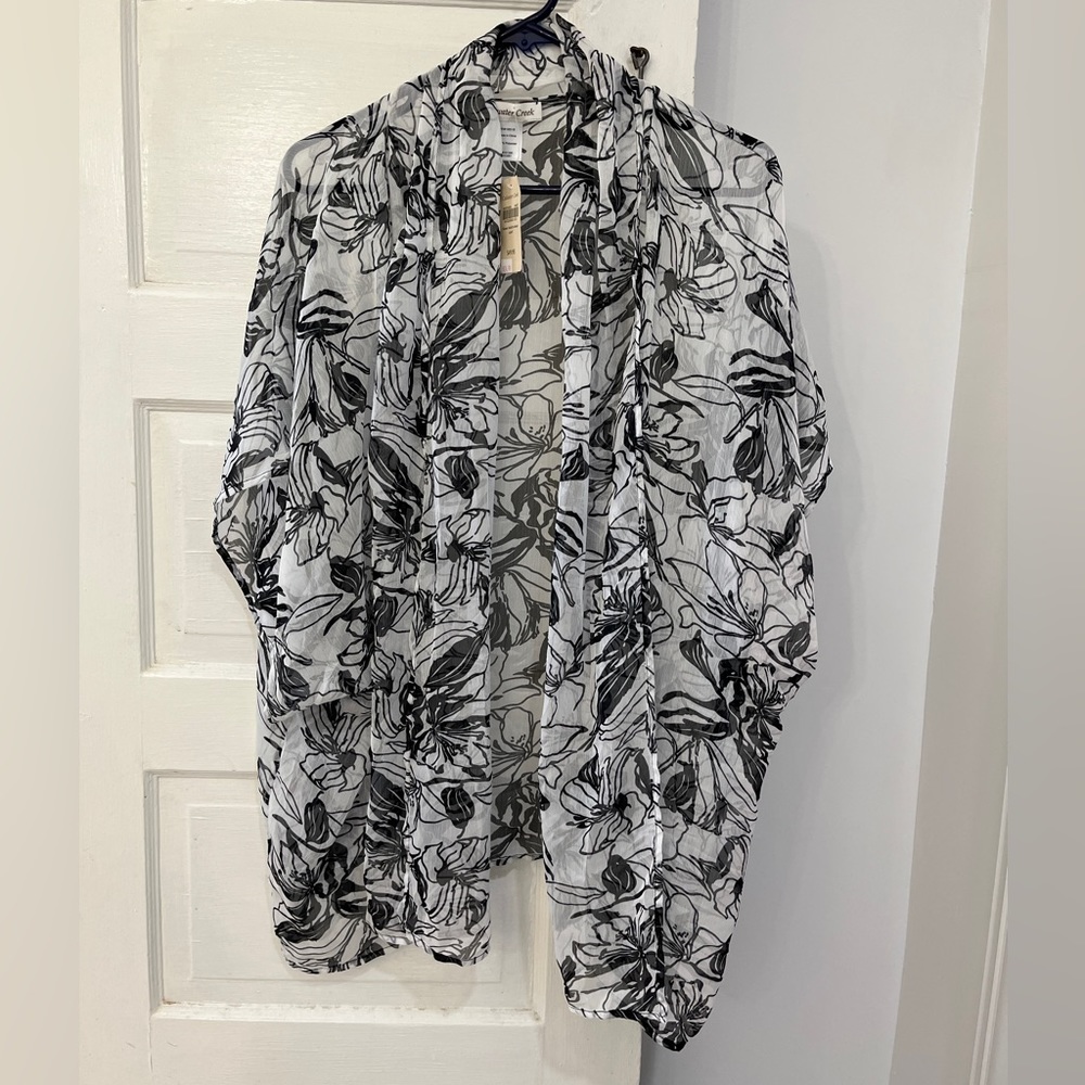NWT cardigan lightweight sheer floral scarf